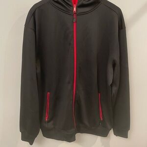 Champs Sports Black Full Zip Hoodie Red Accents Men’s XL